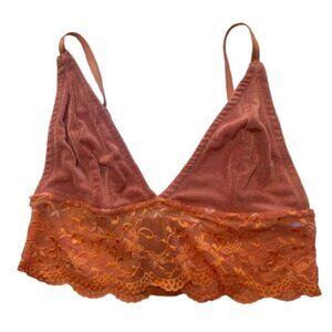 Some Days Lovin Orange Lace Bralette Crop Top Size Small
